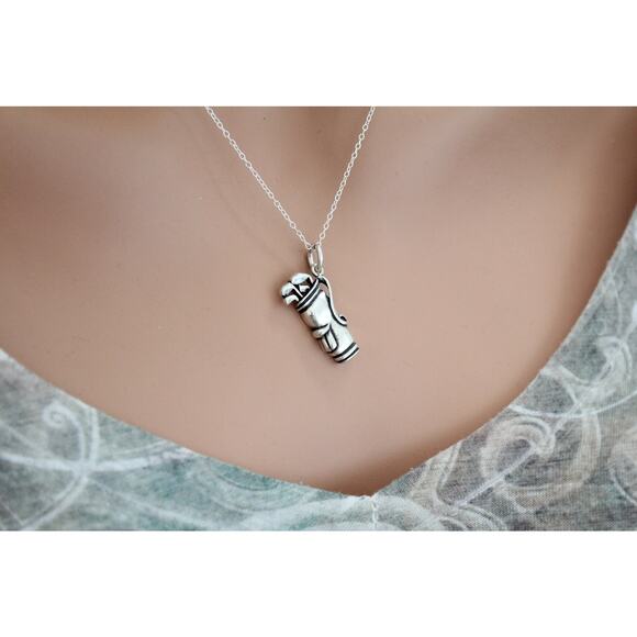 Sterling Silver Golf Bag Necklace Golf Bag Necklace